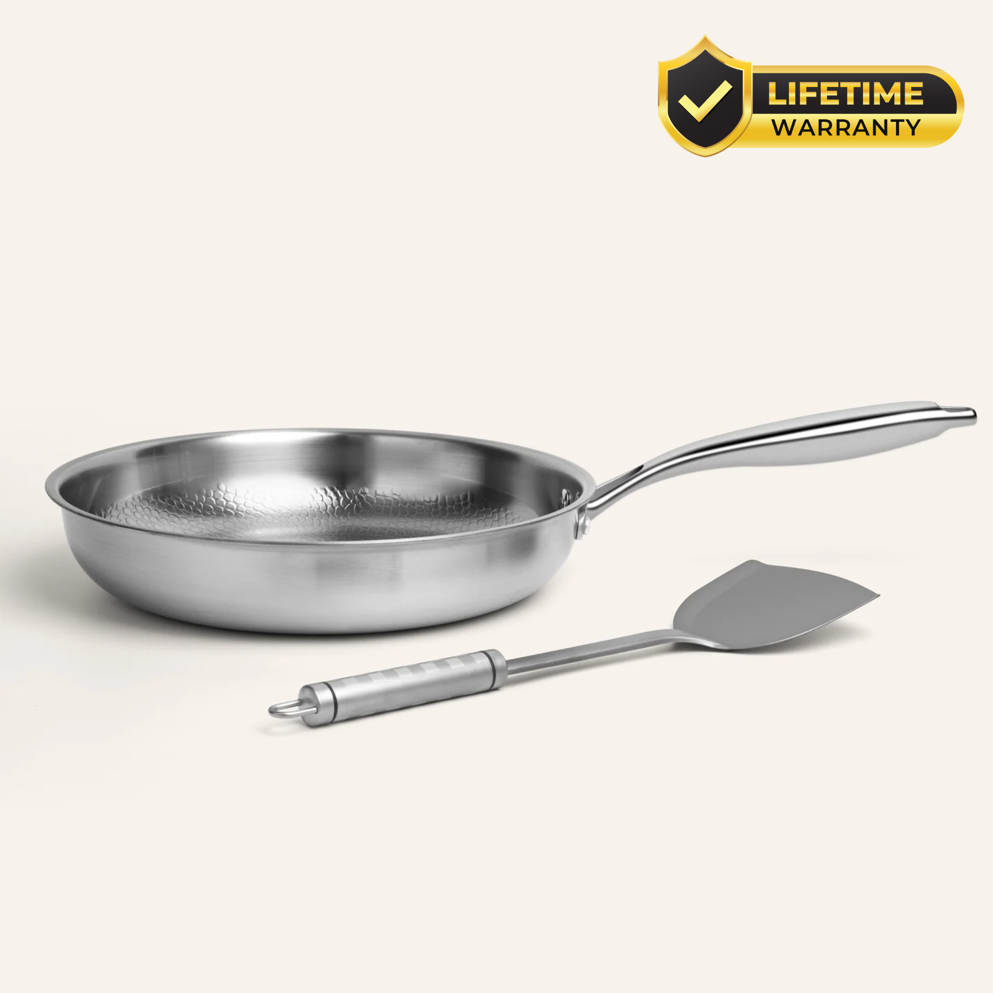 Titanium Hammered Pan + spatula