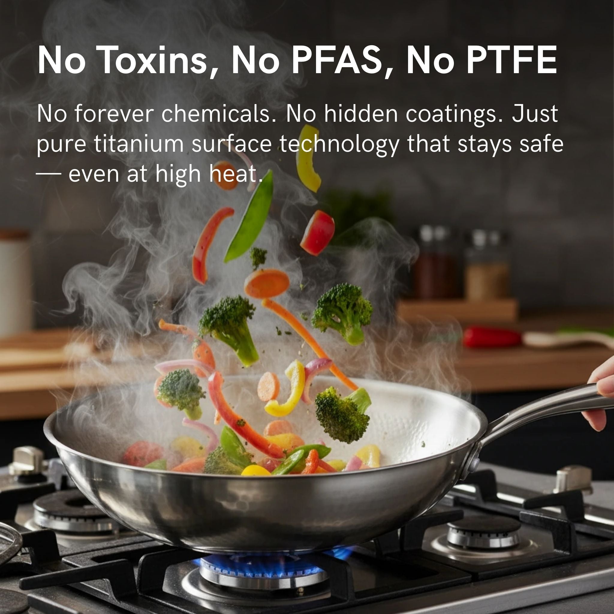 Titanium Hammered Pan + Lid