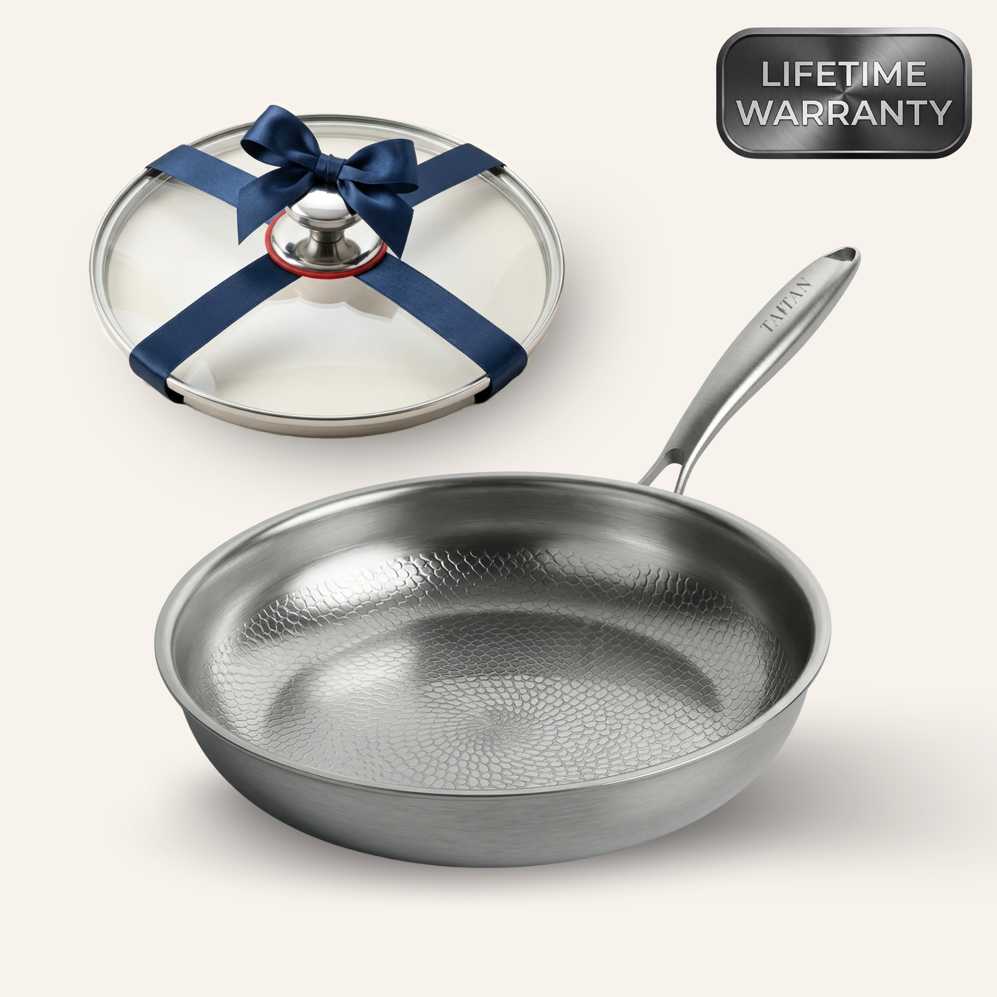 Titanium Hammered Pan + Lid